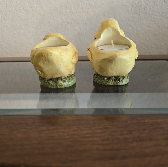 Vintage hand painted Easter Chick tea light. Set of 2. - Picture 6 of 13